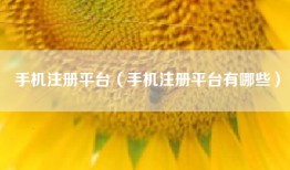 手机注册平台（手机注册平台有哪些）