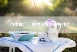 百度推广，效果究竟好不好用？