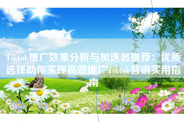 Tiktok推广效果分析与加速器推荐：优质选择助你实现高效推广Tiktok营销实用指南