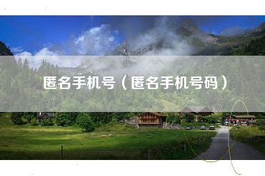匿名手机号（匿名手机号码）