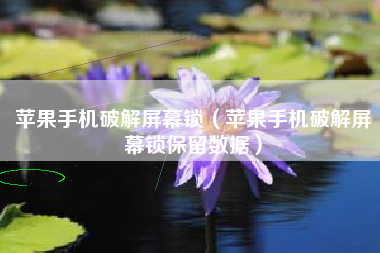 苹果手机破解屏幕锁（苹果手机破解屏幕锁保留数据）